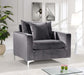 Naomi Grey Velvet Chair - 633Grey-C - Vega Furniture