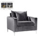 Naomi Grey Velvet Chair - 633Grey-C - Vega Furniture