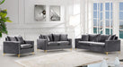 Naomi Grey Velvet Loveseat - 633Grey-L - Vega Furniture