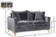 Naomi Grey Velvet Loveseat - 633Grey-L - Vega Furniture