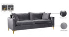 Naomi Grey Velvet Sofa - 633Grey-S - Vega Furniture