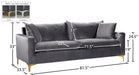 Naomi Grey Velvet Sofa - 633Grey-S - Vega Furniture