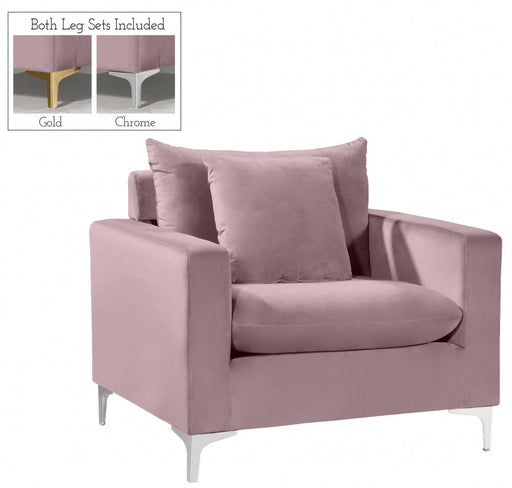 Naomi Pink Velvet Chair - 633Pink-C - Vega Furniture
