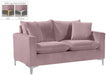 Naomi Pink Velvet Loveseat - 633Pink-L - Vega Furniture