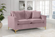 Naomi Pink Velvet Loveseat - 633Pink-L - Vega Furniture