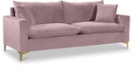 Naomi Pink Velvet Sofa - 633Pink-S - Vega Furniture