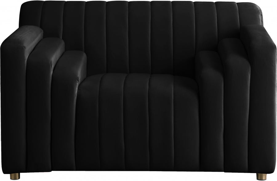 Naya Black Velvet Chair - 637Black-C - Vega Furniture