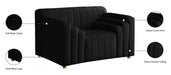 Naya Black Velvet Chair - 637Black-C - Vega Furniture