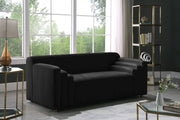 Naya Black Velvet Loveseat - 637Black-L - Vega Furniture