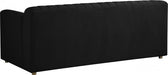 Naya Black Velvet Loveseat - 637Black-L - Vega Furniture