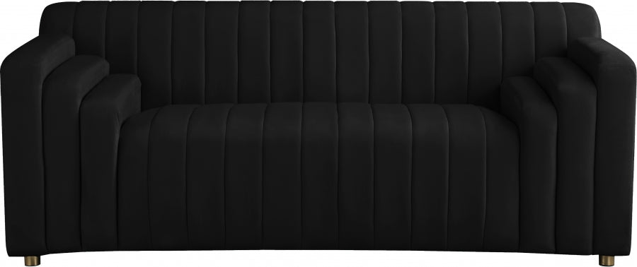 Naya Black Velvet Loveseat - 637Black-L - Vega Furniture