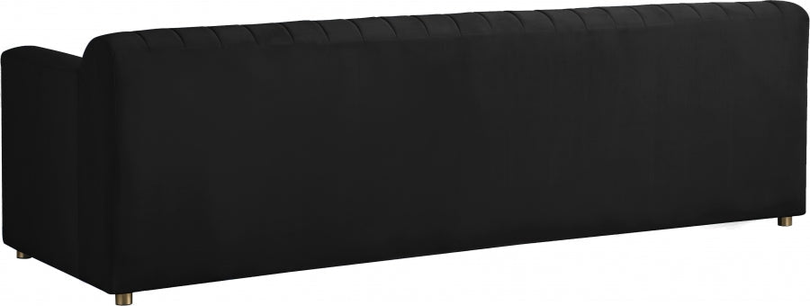 Naya Black Velvet Sofa - 637Black-S - Vega Furniture