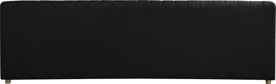 Naya Black Velvet Sofa - 637Black-S - Vega Furniture