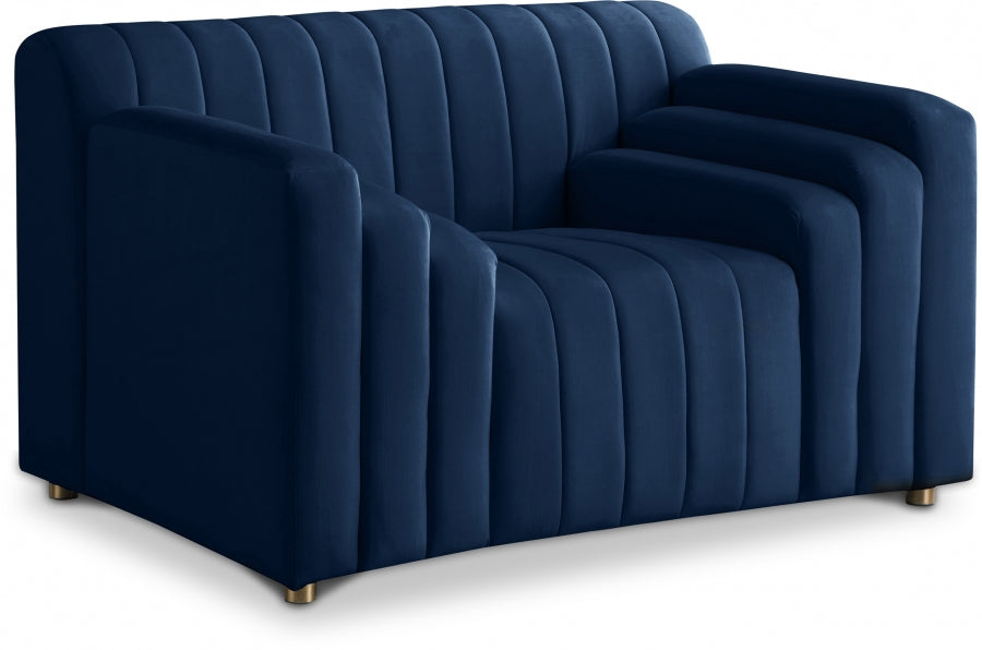 Naya Blue Velvet Chair - 637Navy-C - Vega Furniture