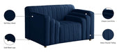 Naya Blue Velvet Chair - 637Navy-C - Vega Furniture