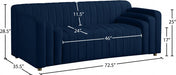 Naya Blue Velvet Loveseat - 637Navy-L - Vega Furniture