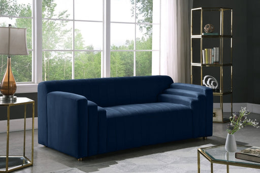 Naya Blue Velvet Loveseat - 637Navy-L - Vega Furniture