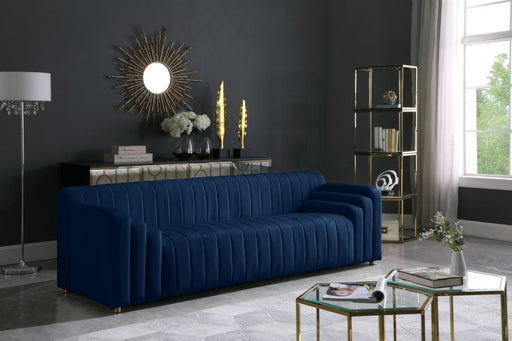 Naya Blue Velvet Sofa - 637Navy-S - Vega Furniture