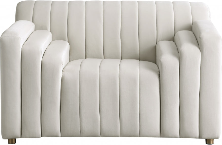 Naya Cream Velvet Chair - 637Cream-C - Vega Furniture