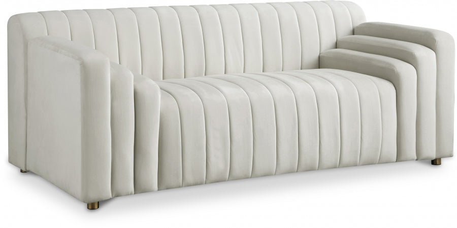 Naya Cream Velvet Loveseat - 637Cream-L - Vega Furniture