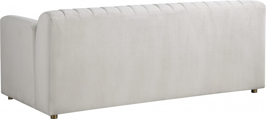 Naya Cream Velvet Loveseat - 637Cream-L - Vega Furniture