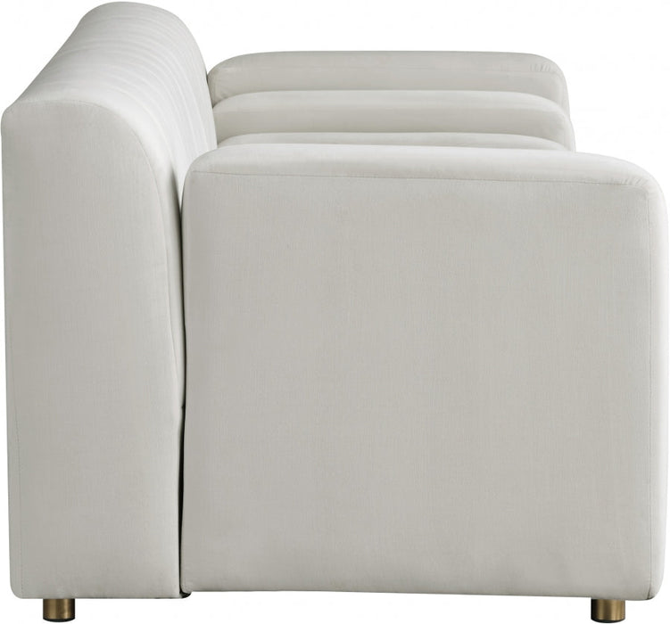 Naya Cream Velvet Loveseat - 637Cream-L - Vega Furniture