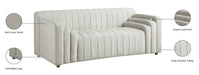 Naya Cream Velvet Loveseat - 637Cream-L - Vega Furniture