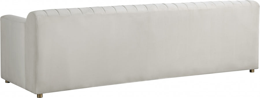 Naya Cream Velvet Sofa - 637Cream-S - Vega Furniture