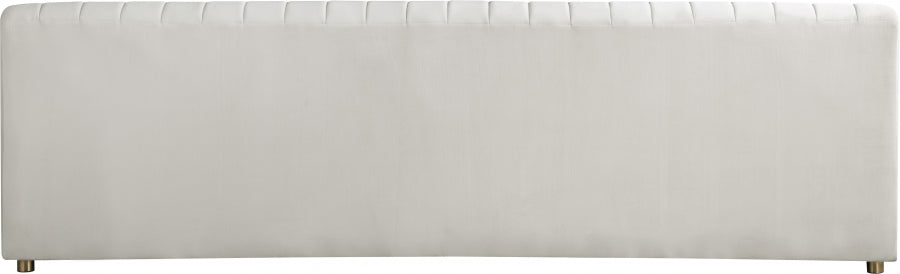 Naya Cream Velvet Sofa - 637Cream-S - Vega Furniture