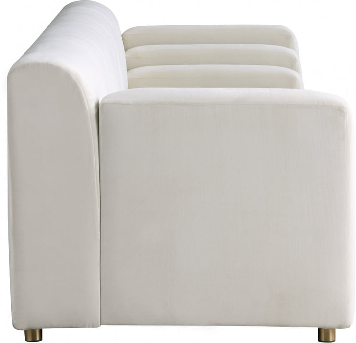 Naya Cream Velvet Sofa - 637Cream-S - Vega Furniture