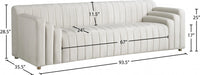 Naya Cream Velvet Sofa - 637Cream-S - Vega Furniture