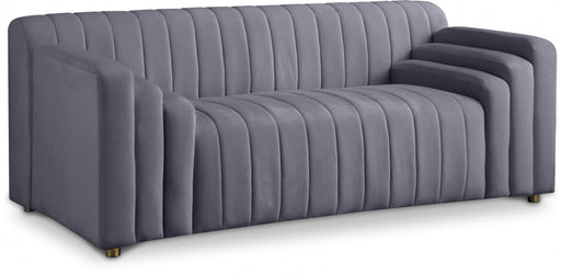 Naya Grey Velvet Loveseat - 637Grey-L - Vega Furniture