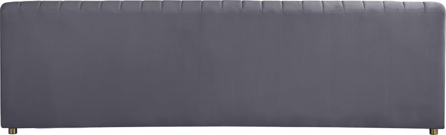 Naya Grey Velvet Sofa - 637Grey-S - Vega Furniture