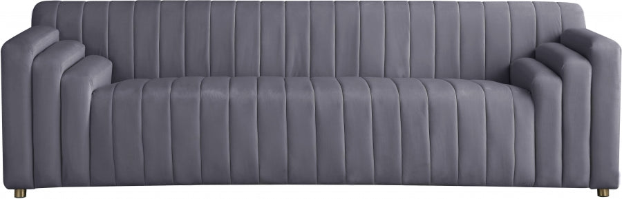 Naya Grey Velvet Sofa - 637Grey-S - Vega Furniture