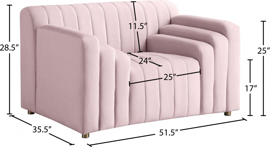 Naya Pink Velvet Chair - 637Pink-C - Vega Furniture