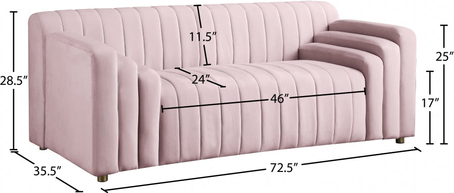 Naya Pink Velvet Loveseat - 637Pink-L - Vega Furniture