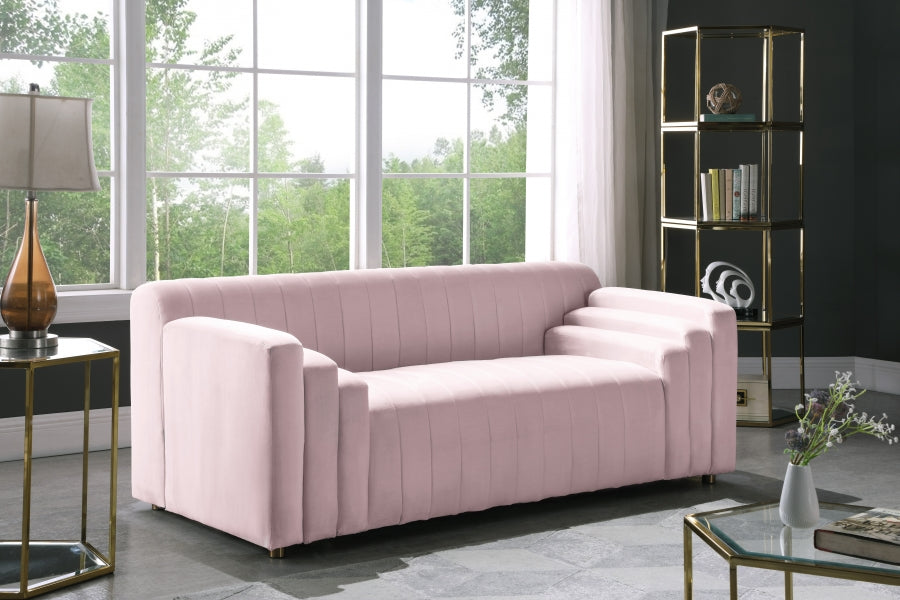 Naya Pink Velvet Loveseat - 637Pink-L - Vega Furniture