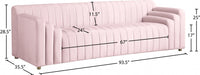 Naya Pink Velvet Sofa - 637Pink-S - Vega Furniture