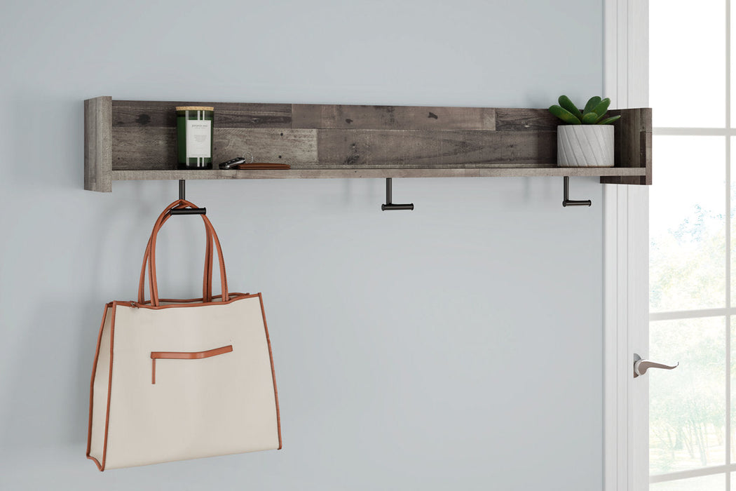 Neilsville Multi Gray Wall Mounted Coat Rack with Shelf - EA2120-151 - Vega Furniture