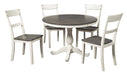 Nelling Two-tone 5-Piece Round Dining Set - SET | D287-15B | D287-15T | D287-01(2) - Vega Furniture