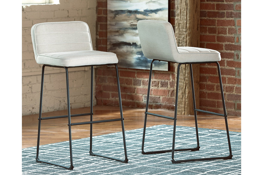 Nerison Linen/Black Bar Height Barstool, Set of 2 - D225-330 - Vega Furniture