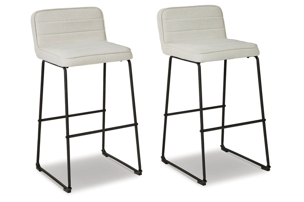 Nerison Linen/Black Bar Height Barstool, Set of 2 - D225-330 - Vega Furniture