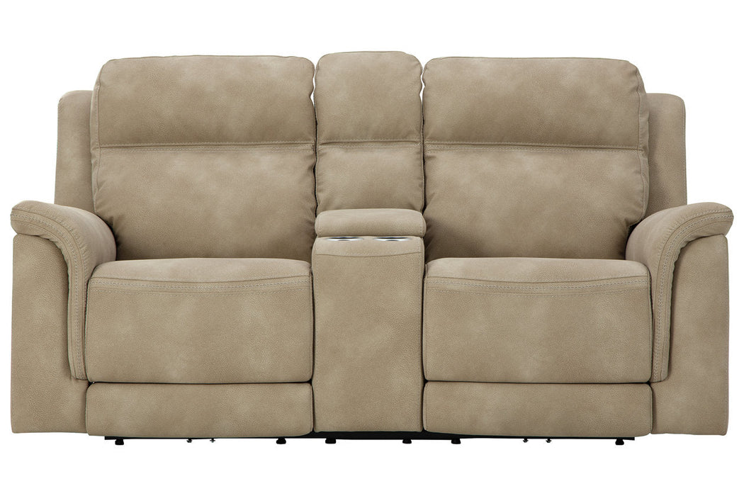 Next-Gen DuraPella Sand Power Reclining Loveseat with Console - 5930218 - Vega Furniture