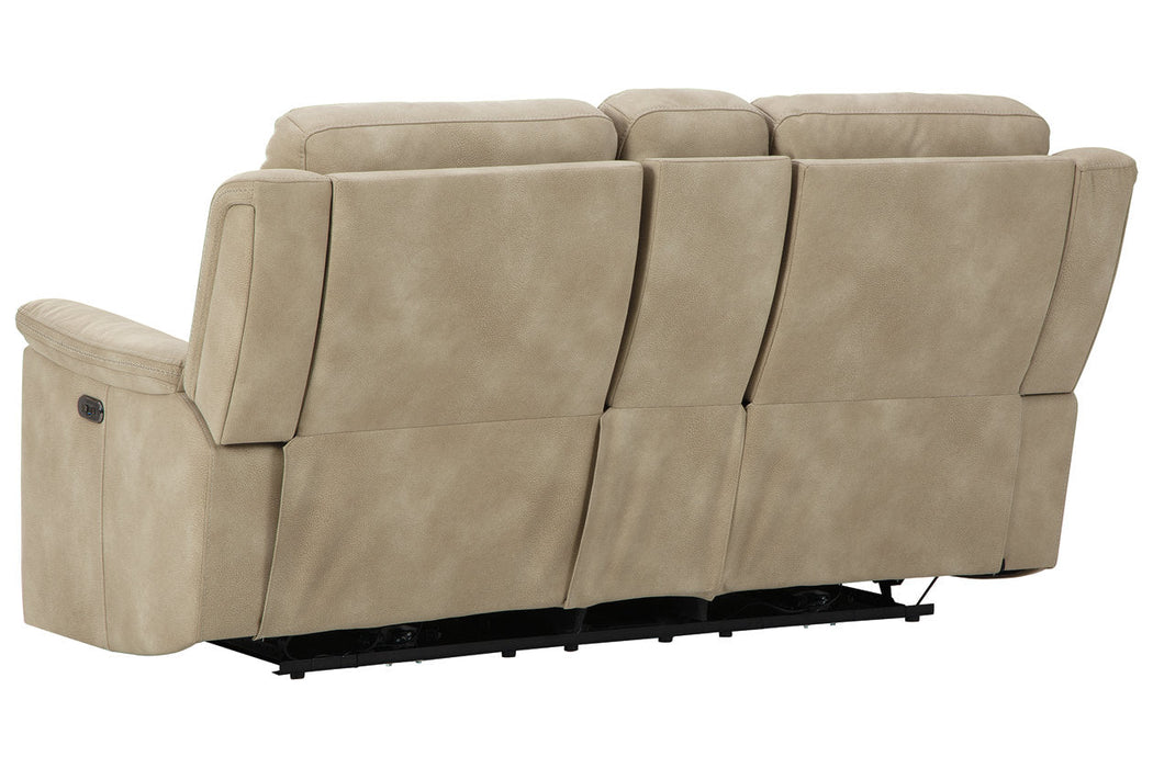 Next-Gen DuraPella Sand Power Reclining Loveseat with Console - 5930218 - Vega Furniture