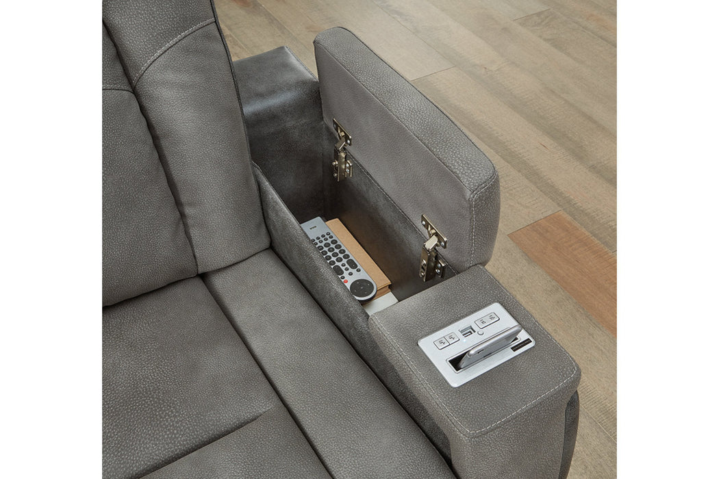 Next-Gen DuraPella Slate Power Reclining Loveseat with Console - 2200418 - Vega Furniture
