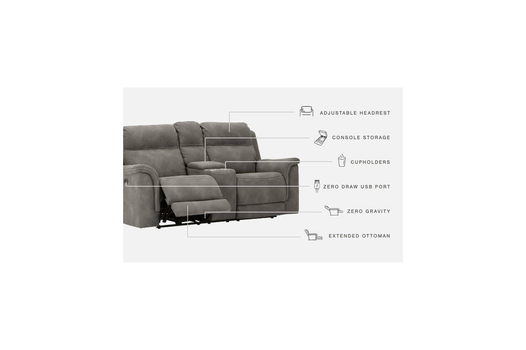 Next-Gen DuraPella Slate Power Reclining Loveseat with Console - 5930118 - Vega Furniture