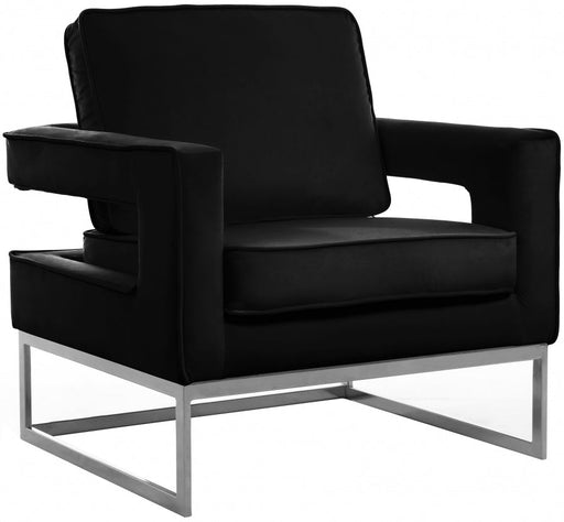 Noah Black Velvet Accent Chair - 510Black - Vega Furniture