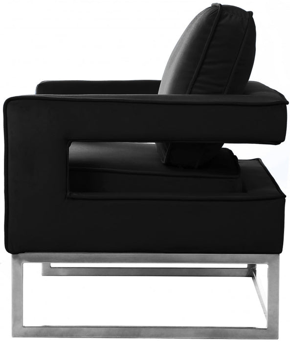 Noah Black Velvet Accent Chair - 510Black - Vega Furniture