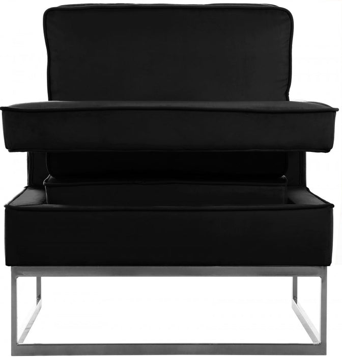 Noah Black Velvet Accent Chair - 510Black - Vega Furniture