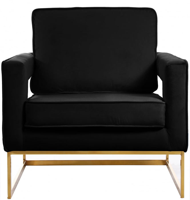 Noah Black Velvet Accent Chair - 511Black - Vega Furniture